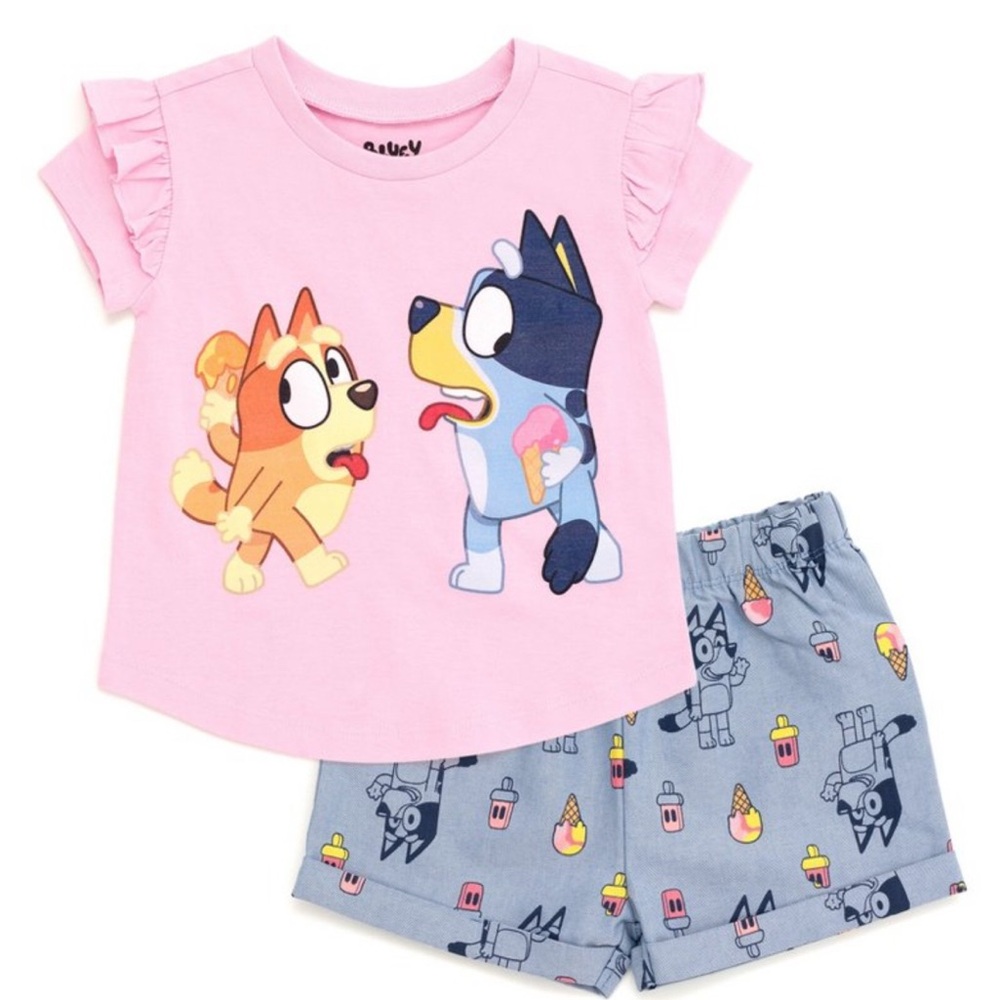 Bluey Pink & Blue Ice Cream 7-8 Outfit